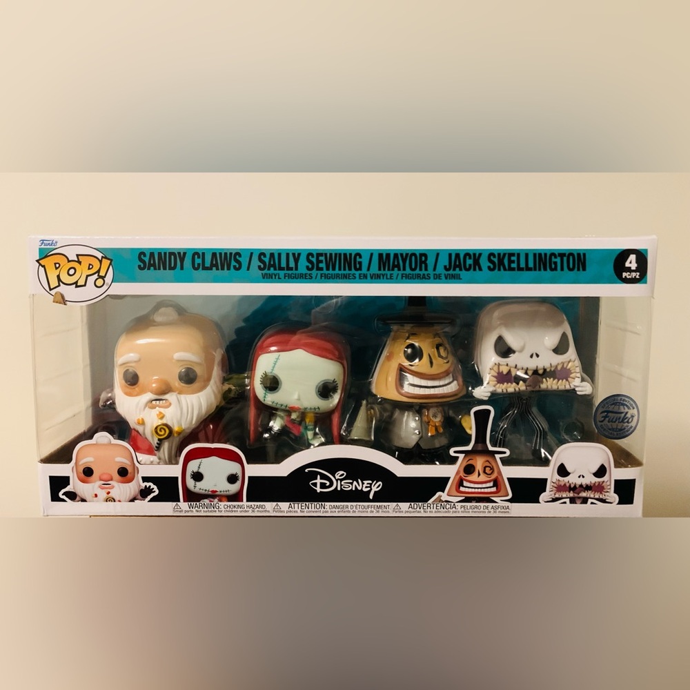 Funko Pop! Nightmare Before Christmas 4-pack Sandy Claws Sally Mayor Jack NEW
